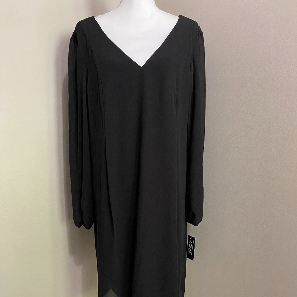 Black Large V neck INC Dress With Tie Back